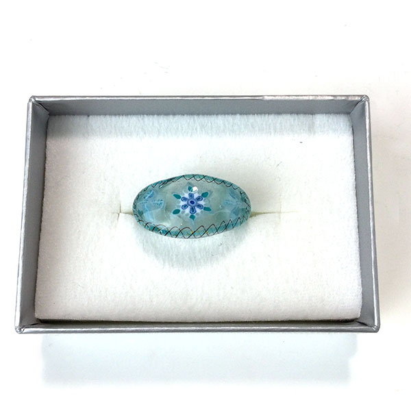 Aqua Snowflake Glass Ring by Ryoko Tsukurimichi